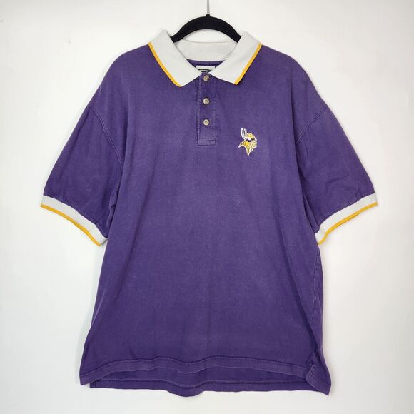 VTG 90s Minnesota Vikings Polo NFL Football‎ Embroidered Sports Retro Athleisure - Picture 1 of 10